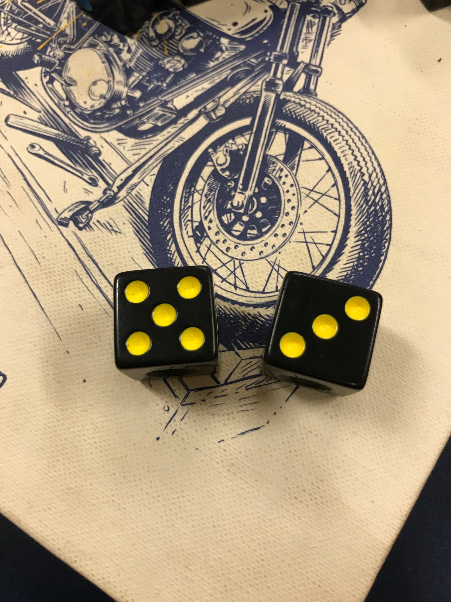 Neon Black Dice Valve Stem Caps