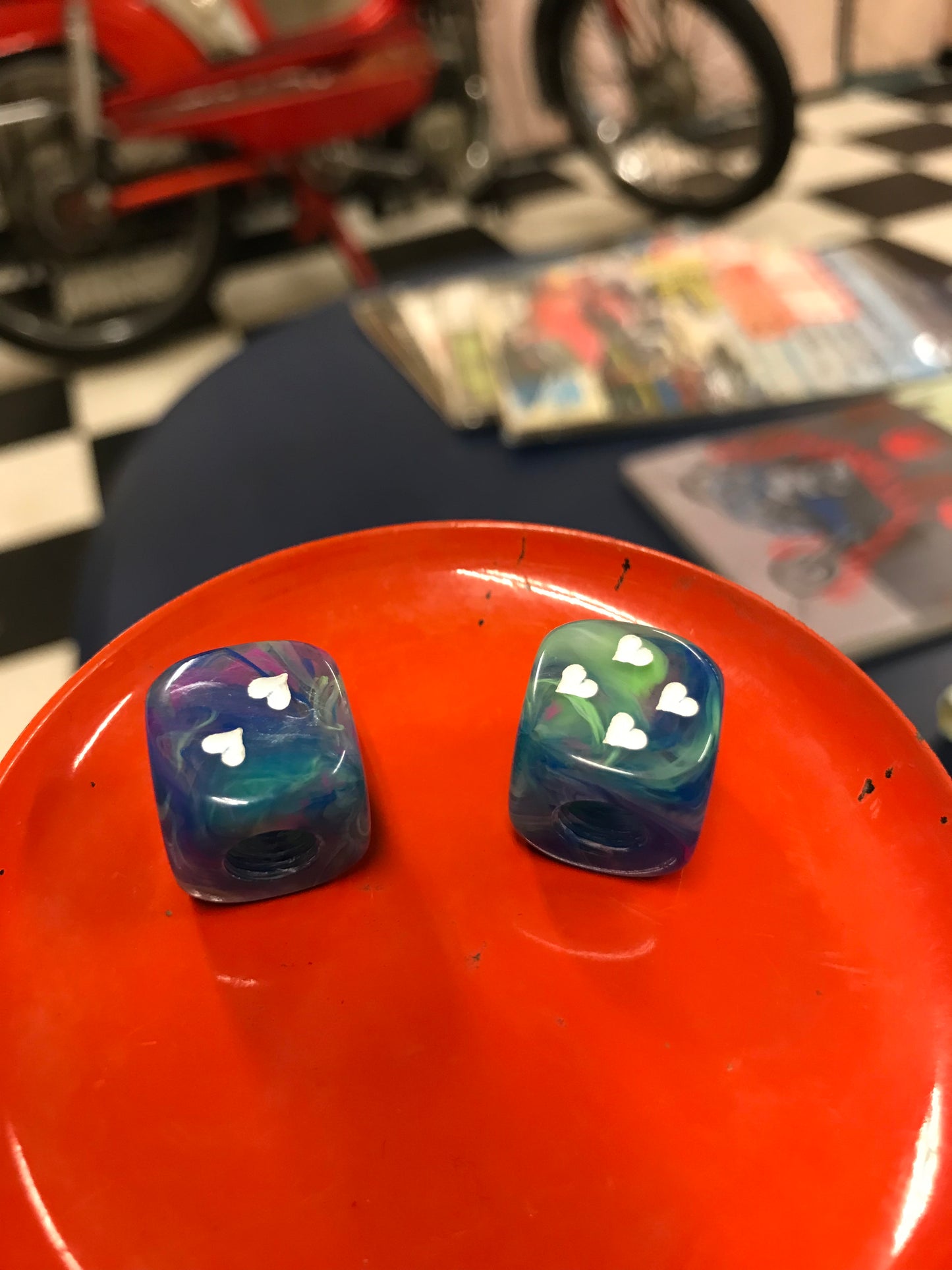 Hearts Dice Valve Stem Caps