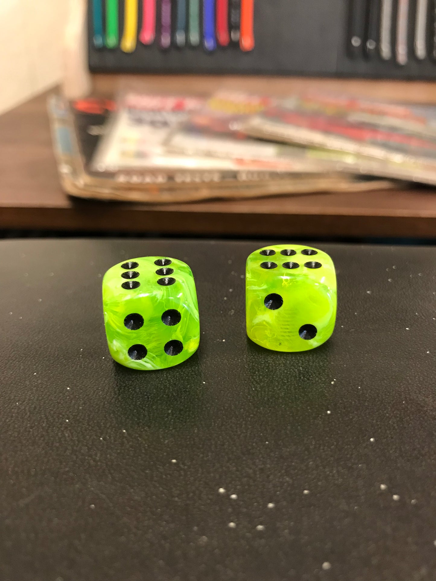 Atomic Green Dice Valve Stem Caps