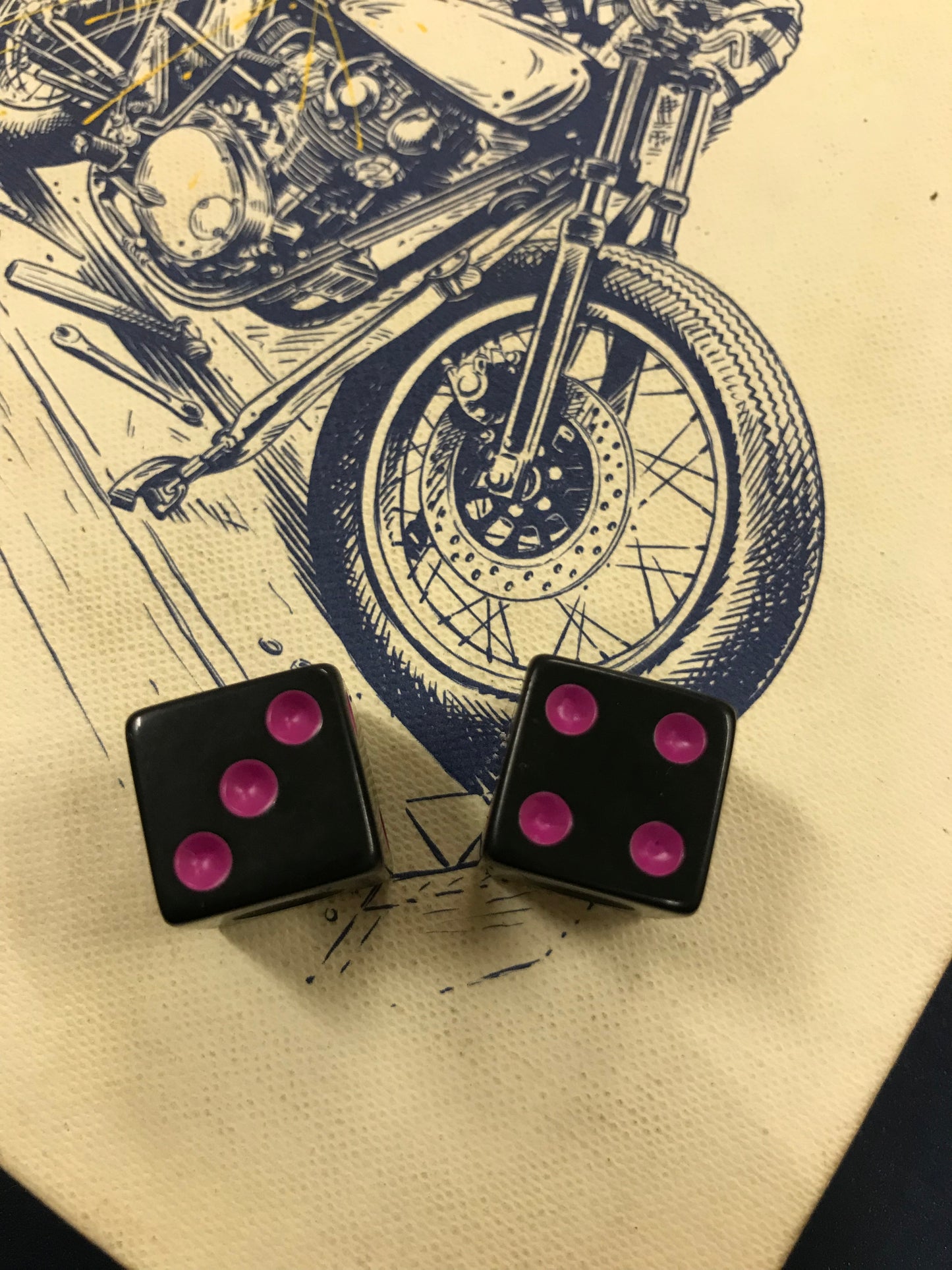 Neon Black Dice Valve Stem Caps