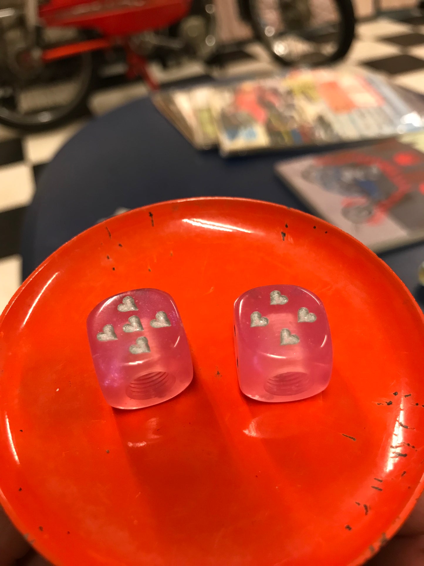 Hearts Dice Valve Stem Caps