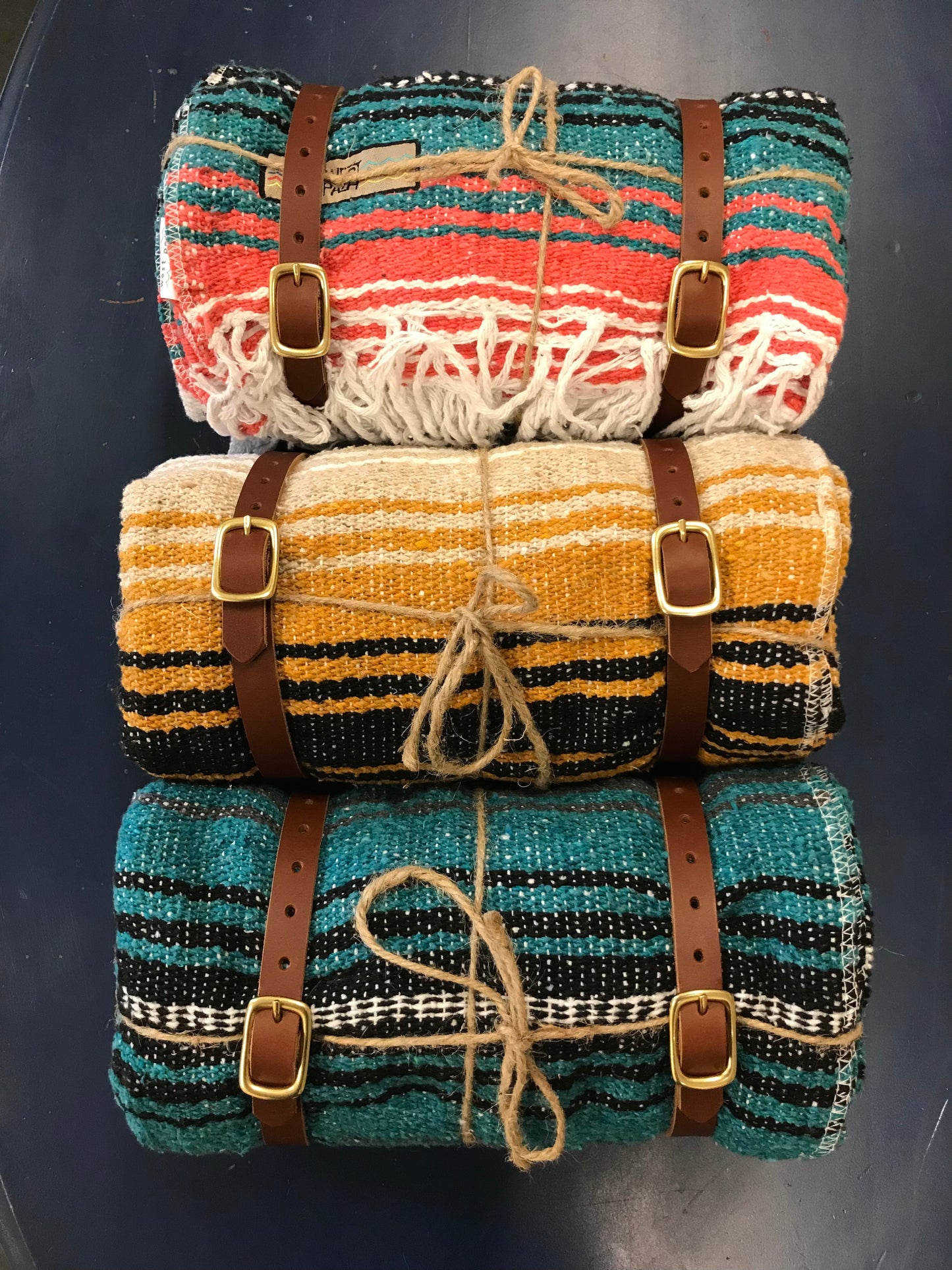 Blanket Roll - Brown Leather