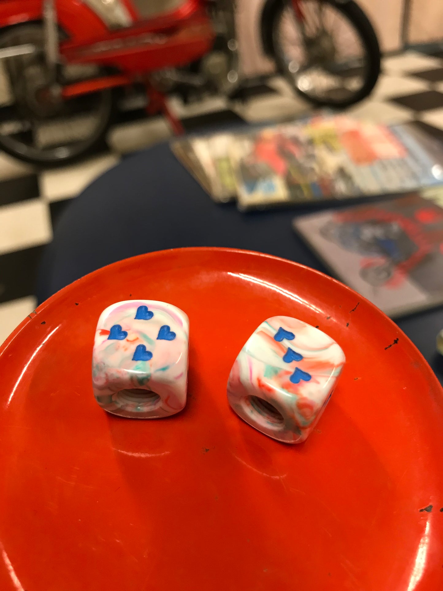 Hearts Dice Valve Stem Caps