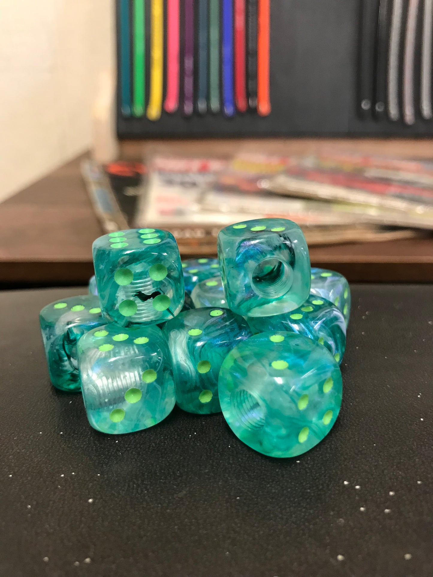 Glow in the Dark Dice Valve Stem Caps