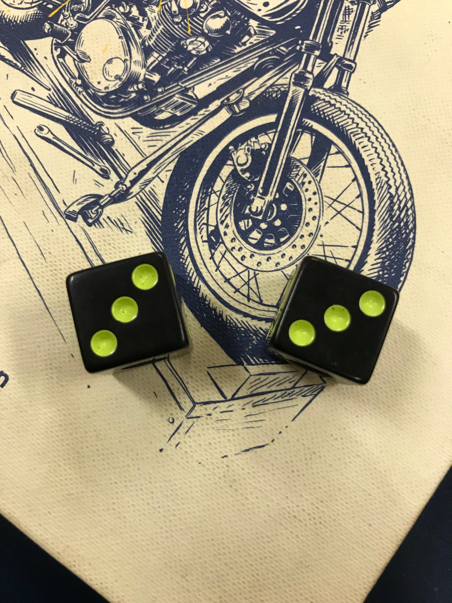 Neon Black Dice Valve Stem Caps