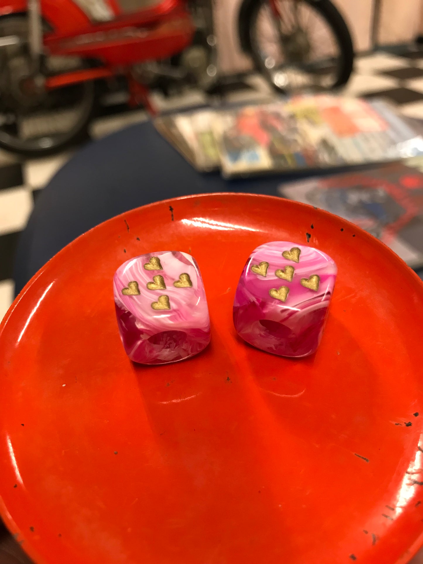 Hearts Dice Valve Stem Caps