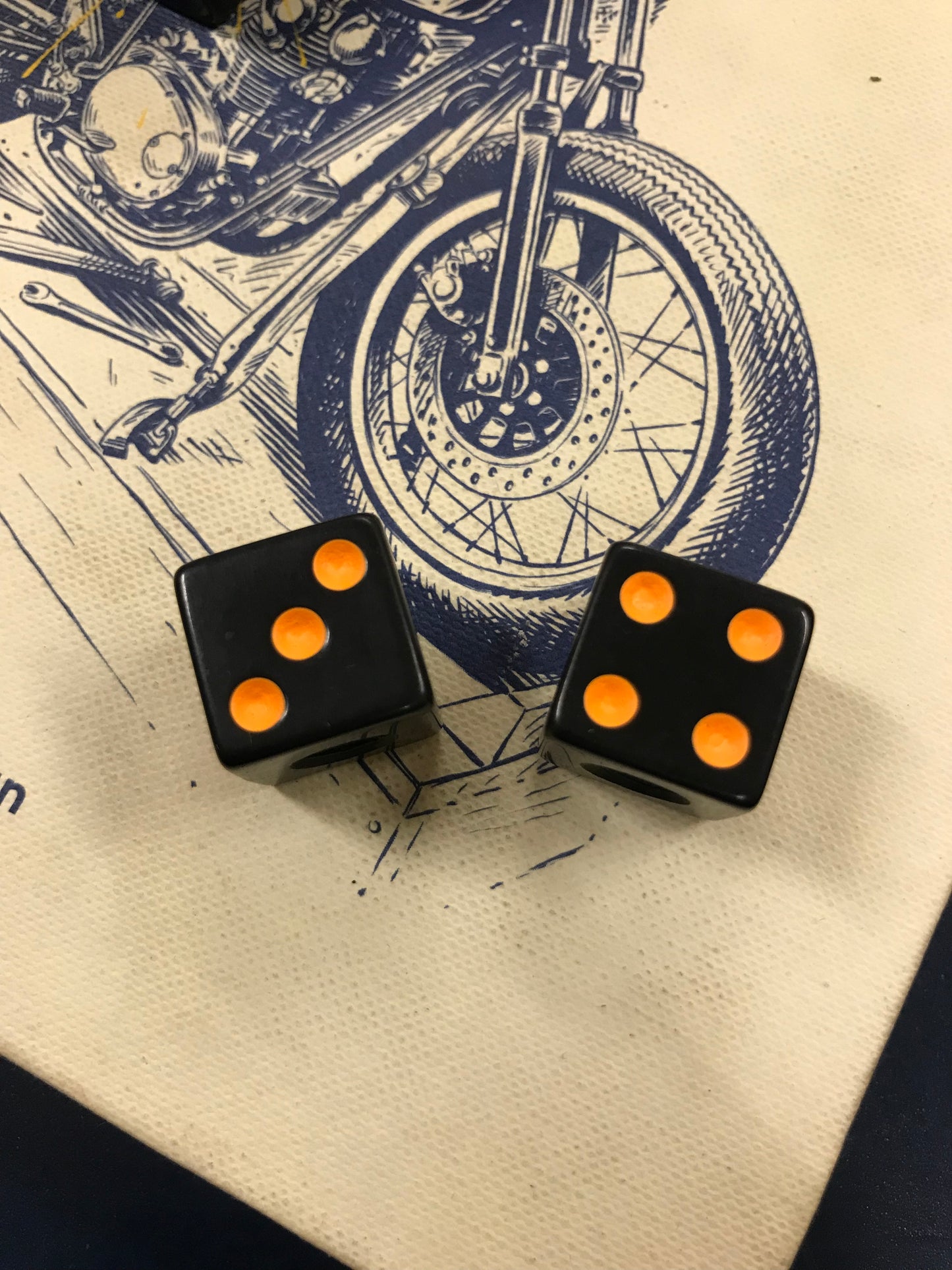 Neon Black Dice Valve Stem Caps