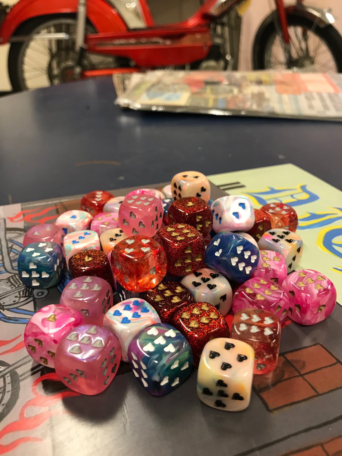 Hearts Dice Valve Stem Caps