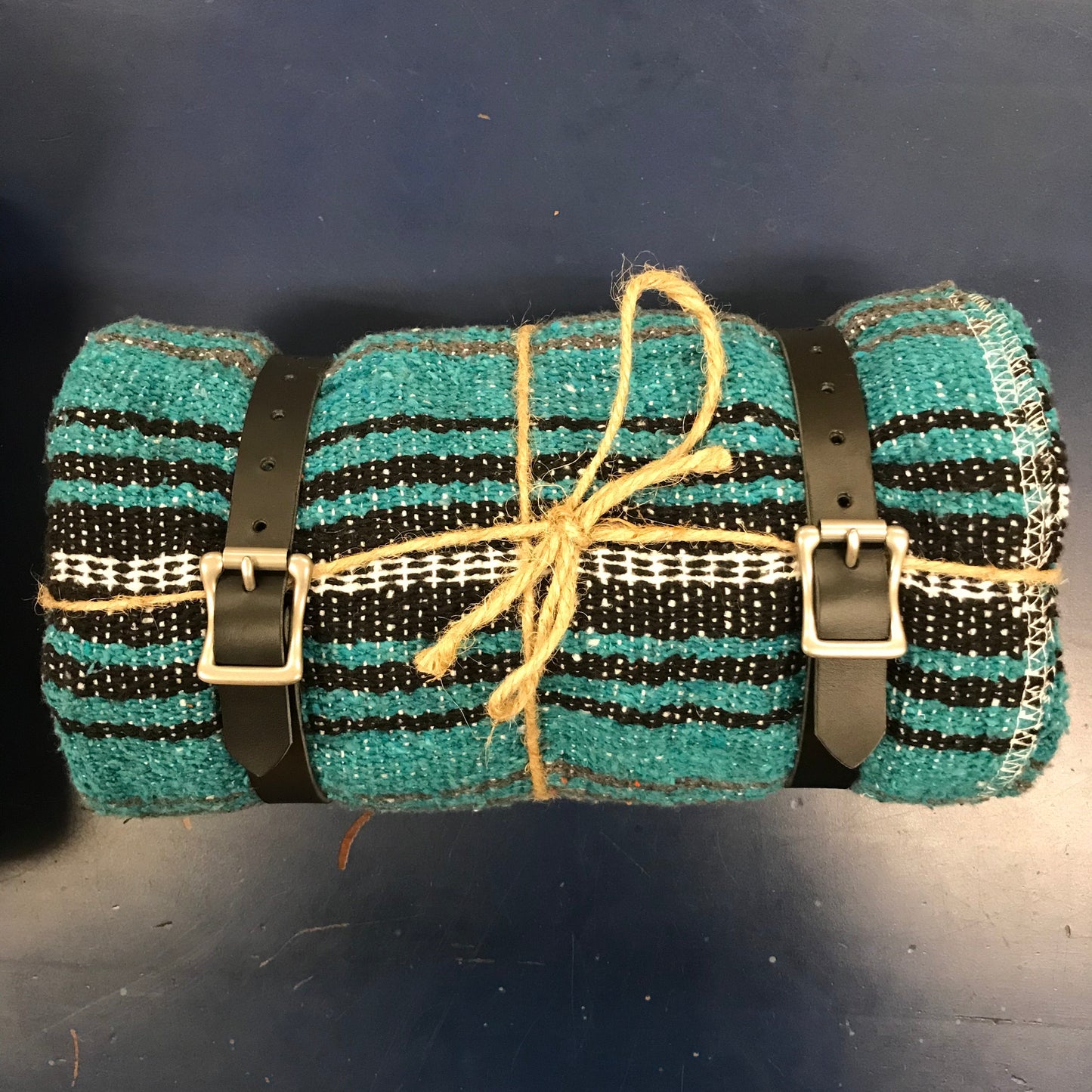 Blanket Roll - Black Leather