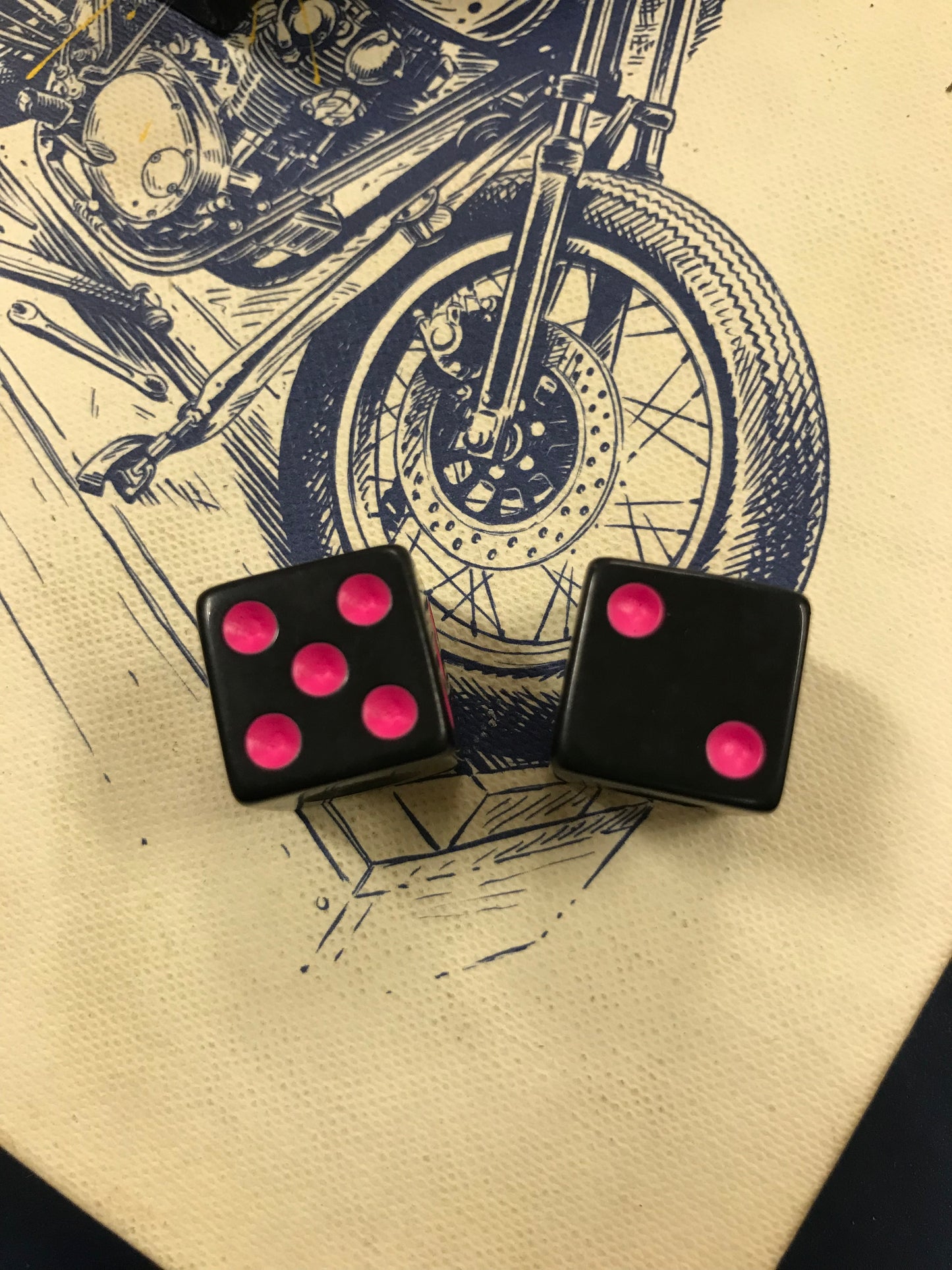 Neon Black Dice Valve Stem Caps